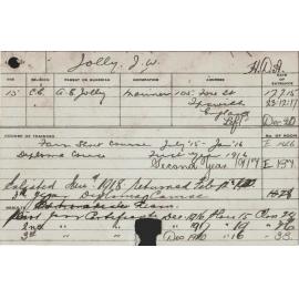 JOLLY, JW (Hawkesbury Diploma of Agriculture (HDA)/ Short Course - Farm)