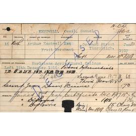 KENTWELL, Cecil Samuel (Hawkesbury Diploma in Dairy (HDD)/ Hawkesbury Diploma of Agriculture (HDA))