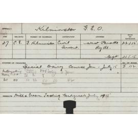 KILMINSTER, GEO (Special Course - Dairy)