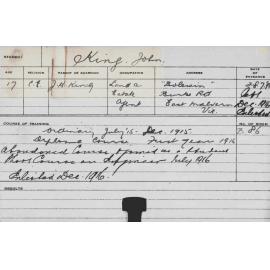 KING, John (Diploma Course/ Short Course - Engineer)