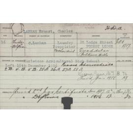 LANHAM, Ernest Charles (Hawkesbury Diploma of Agriculture (HDA))