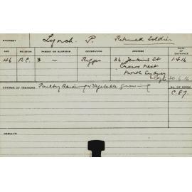 LYNCH, P (Poultry Raising & Vegetable Growing)