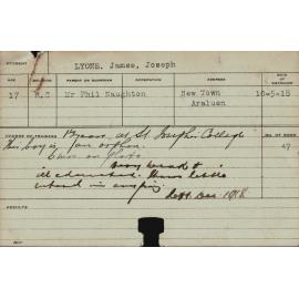 LYONS, James Joseph (Plots)