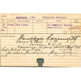 ANDERSON, John (Short Course - Poultry Raising & Vegetable Garden)