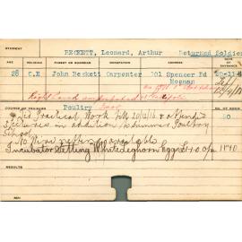 BECKETT, Leonard Arthur (Short Course - Poultry)