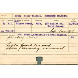 BOWEY, Henry Wallace (Short Course - Poultry )