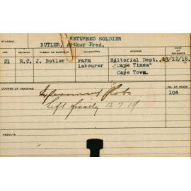 BUTLER, Arthur Fred (Short Course - Experimental Plots)