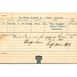 DE GROEN, Lyonel S (Short Course - Piggery & Shops)