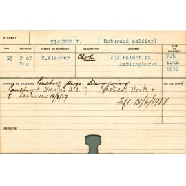 FISCHER, J (Short Course - Poultry, Pigs & Dairying)