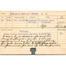 FULTON, DH (Short Course - Poultry)