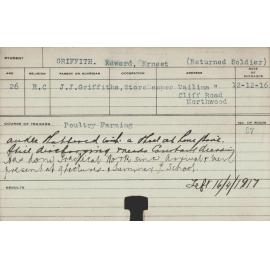 Griffith, Edward Ernest (Short Course - Poultry Farming)