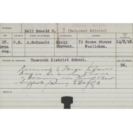 HALL, Ronald G (Short Course - incomplete)