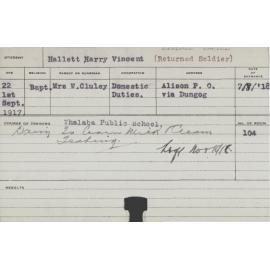 Hallett, Harry Vincent (Short Course - Dairy)