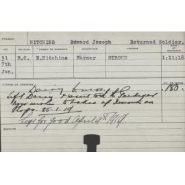 Hitchins, Edward Joseph (Short Course - Dairy, Gardener & Shops)