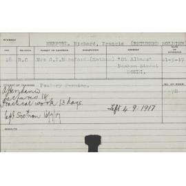 Herford, Richard Francis (Short Course - Poultry Farming)