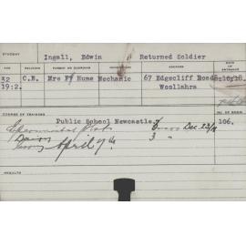 Ingall, Edwin (Short Course - Experimental Plots & Dairy)
