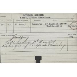 Kenny, Arthur Conelious (Short Course - Poultry)