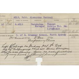 AULD, Robert Alexander Rentoul (Ordinary)