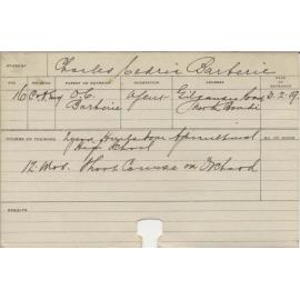 BARBERIE, Charles Cedric (Short Course - Orchard)