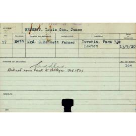 BENNETT, Louis George James (Certificate - Saddlery (Withdrawn))