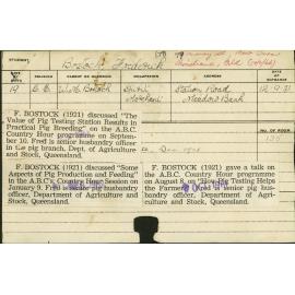 BOSTOCK, Frederick (Certificate - Piggery)