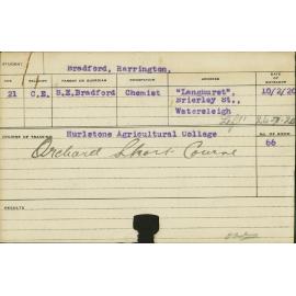 BRADFORD, Harrington (Short course - Orchard)