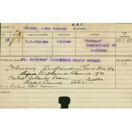 BRYDEN, John Dayson (Short Course - Shops, Orchard, Saddlery)