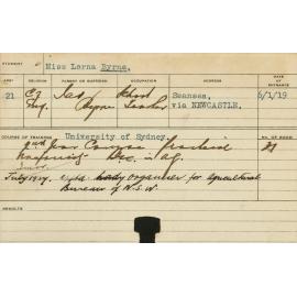 BYRNE, Lorna (University of Sydney Student - Practical Course)