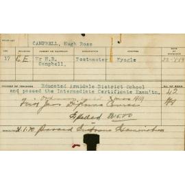 CAMPBELL, Hugh Ross (Hawkesbury Diploma of Agriculture (HDA))