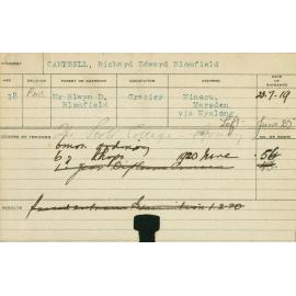 CAMPBELL, Richard Edward Blomfield (Ordinary Practical Course & Short Course - Shops)