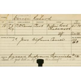 CARVER, Richard (Hawkesbury Diploma of Agriculture (HDA) - First Year Certificate)