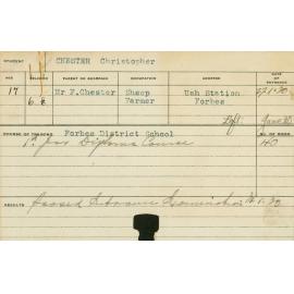 CHESTER, Christopher (Hawkesbury Diploma of Agriculture (HDA))