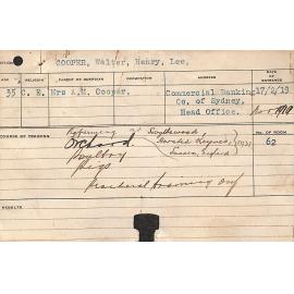 COOPER, Walter Henry Lee (Orchard, Poultry & Pigs)