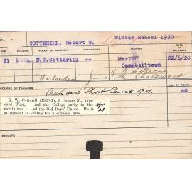 COTTERILL, Robert W (Orchard short course)