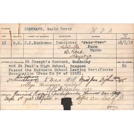 DIEKMAN, Emile Henry (Hawkesbury Diploma of Agriculture (HDA))