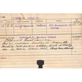 D'OMBRAIN, Athol F (Short Course - Orchard)