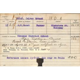 DUCAT, Celvan Ernest (Hawkesbury Diploma of Agriculture (HDA))