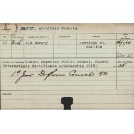 EMBURY, Archibald Francis (Hawkesbury Diploma of Agriculture (HDA))