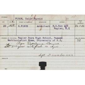 FINCH, Colin Harold (Hawkesbury Diploma of Agriculture (HDA))