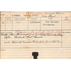 GLADMAN, George Henry (Short Course - Orchard)