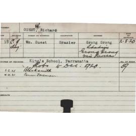 GUEST, W Richard (Special course - Plots, Blacksmith)