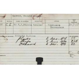 HARRIS, Harold George (Short Course - Plots, Shops & Orchard)