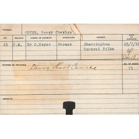 HOYER, Henry Charles (Dairy Short Course)