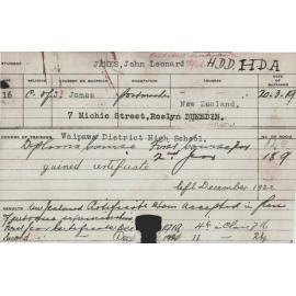 JAMES, John Leonard (Hawkesbury Diploma of Agriculture (HDA)/ Hawkesbury Diploma in Dairy (HDD))