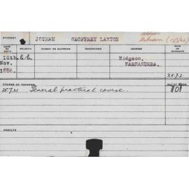 JOTHAM, Geoffrey Laxton (General Practical Course)