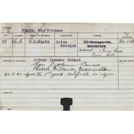 KEATS, Roy Pittman (Hawkesbury Diploma of Agriculture (HDA))
