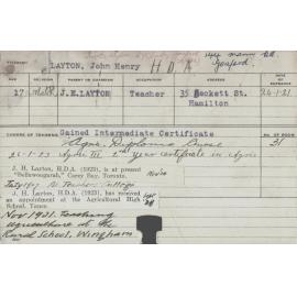 LAYTON, John Henry (Hawkesbury Diploma of Agriculture (HDA))