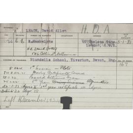 LEACH, David Allen (Hawkesbury Diploma of Agriculture (HDA))