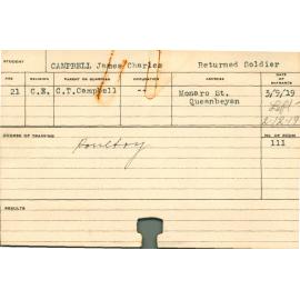 CAMPBELL, James Charles (Short Course - Poultry)