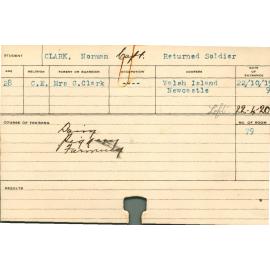 CLARK, Norman (Short Course - Dairy, Piggery & Farming)